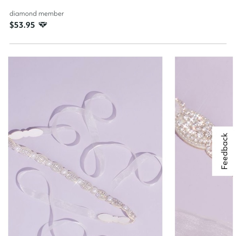 scalloped crystal and pearl sash